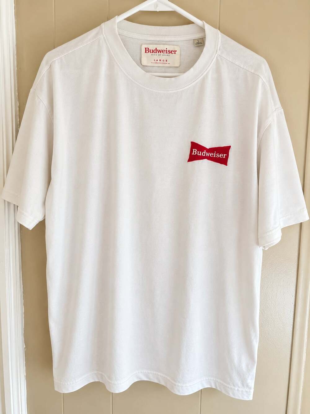 PacSun Budweiser Bowtie Logo White Graphic T-Shirt